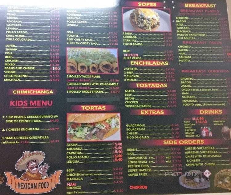 Dagoberto's Mexican Food - Helotes, TX menu_pic