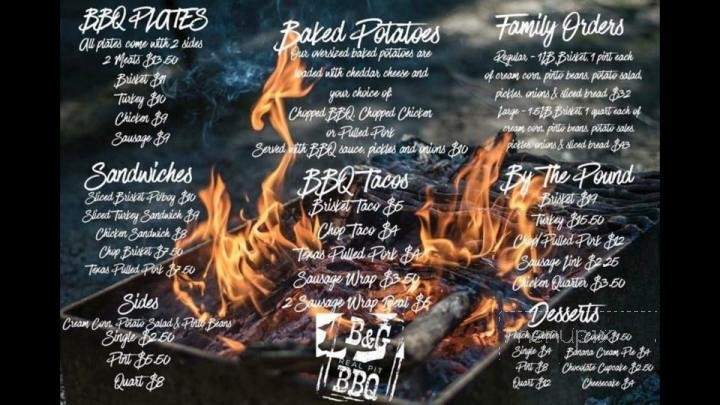 B&G BBQ - Lakehills, TX menu_pic