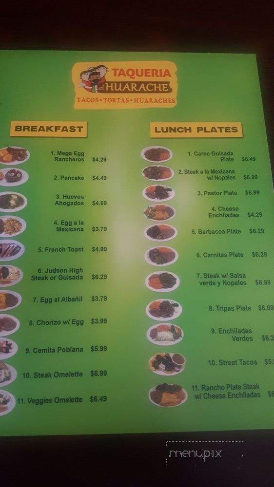 Taqueria El Huarache - Converse, TX menu_pic