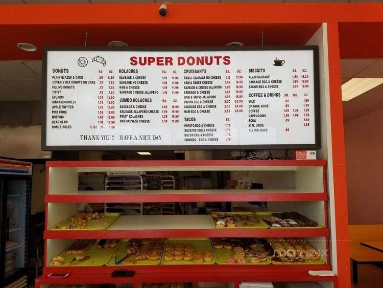 Super Donuts - New Braunfels, TX menu_pic