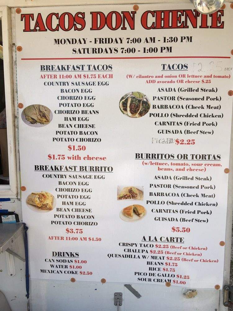Tacos Don Chente - Canyon Lake, TX menu_pic