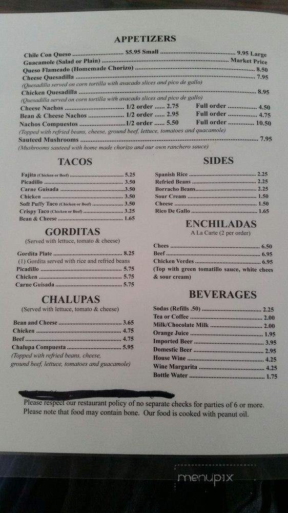 La Nueva Pasadita - Universal City, TX menu_pic