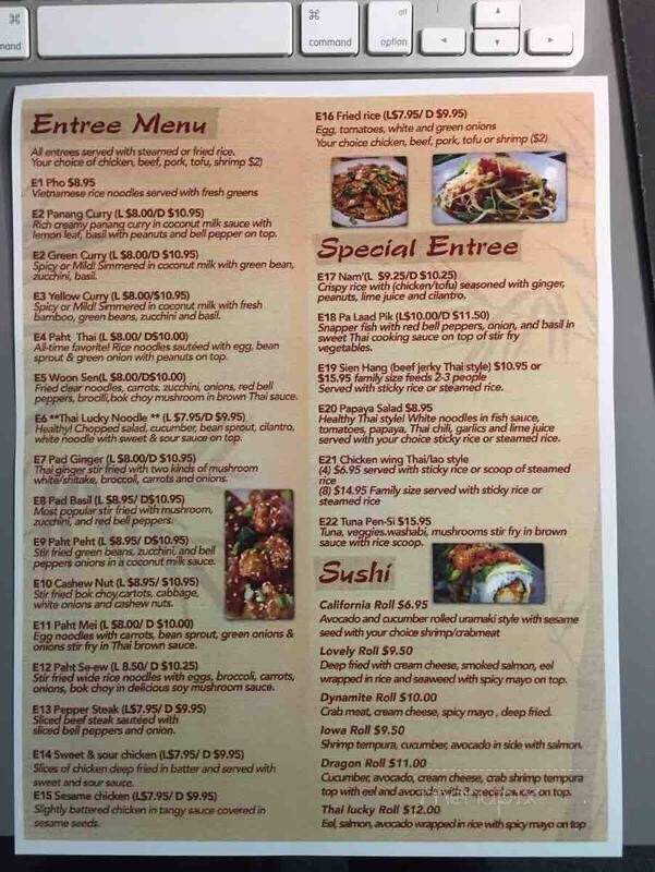 Thai Lucky - San Antonio, TX menu_pic