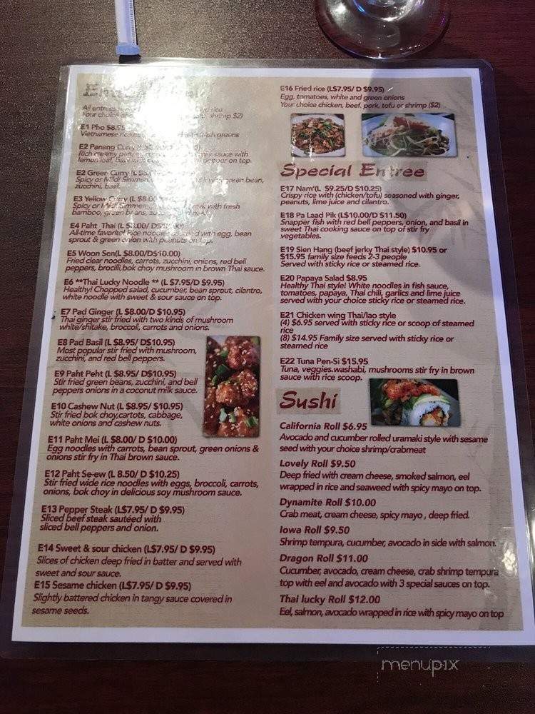 Thai Lucky - San Antonio, TX menu_pic