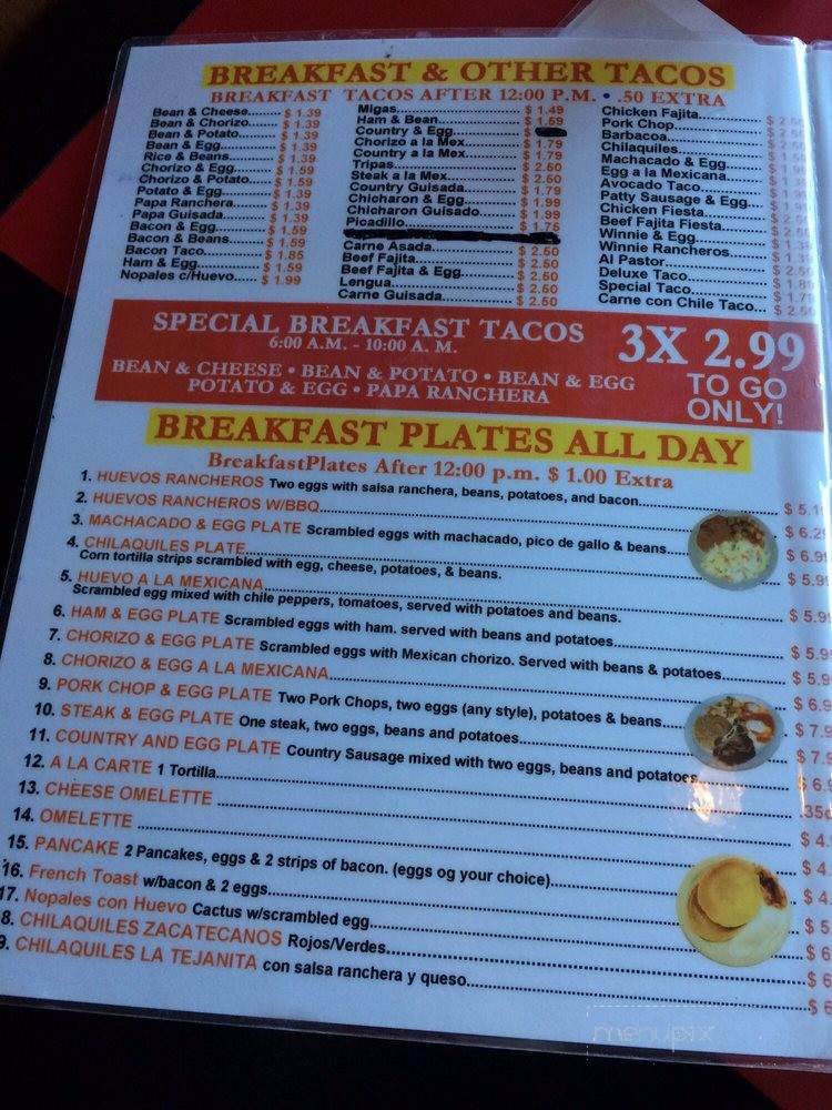El Puesto La Tejanita - Windcrest, TX menu_pic