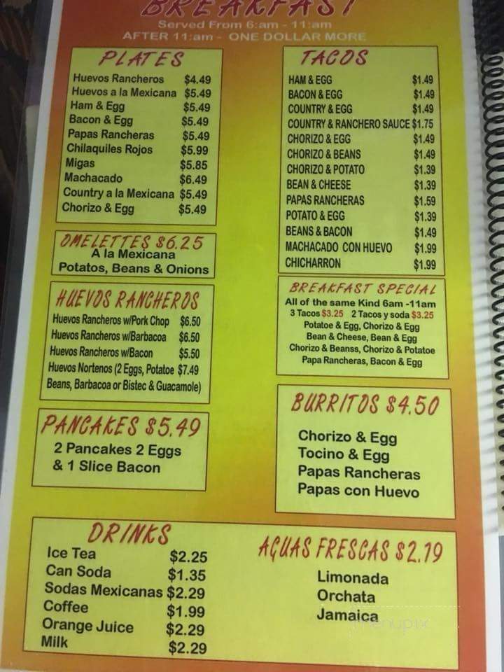 Taqueria Los Dos Potrillos de San Miguel - San Antonio, TX menu_pic
