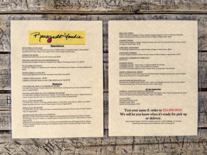 Renegade Foodie - San Antonio, TX menu_pic