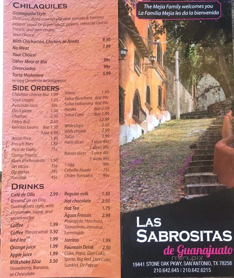 Las Sabrositas De Guanajuato - San Antonio, TX menu_pic