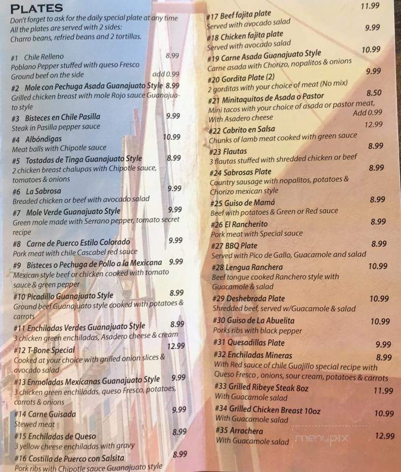 Las Sabrositas De Guanajuato - San Antonio, TX menu_pic