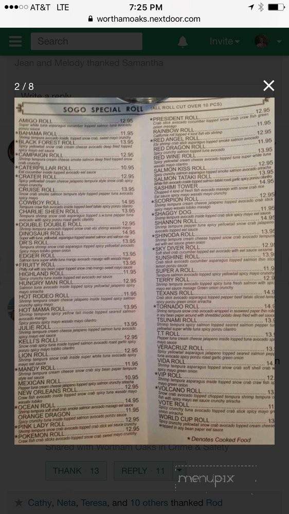 Sogo Japanese Restaurant - San Antonio, TX menu_pic