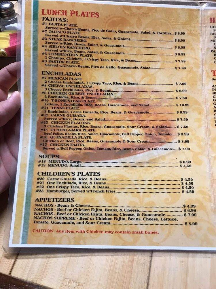 Mr. Jaime's Taqueria - Kingsville, TX menu_pic