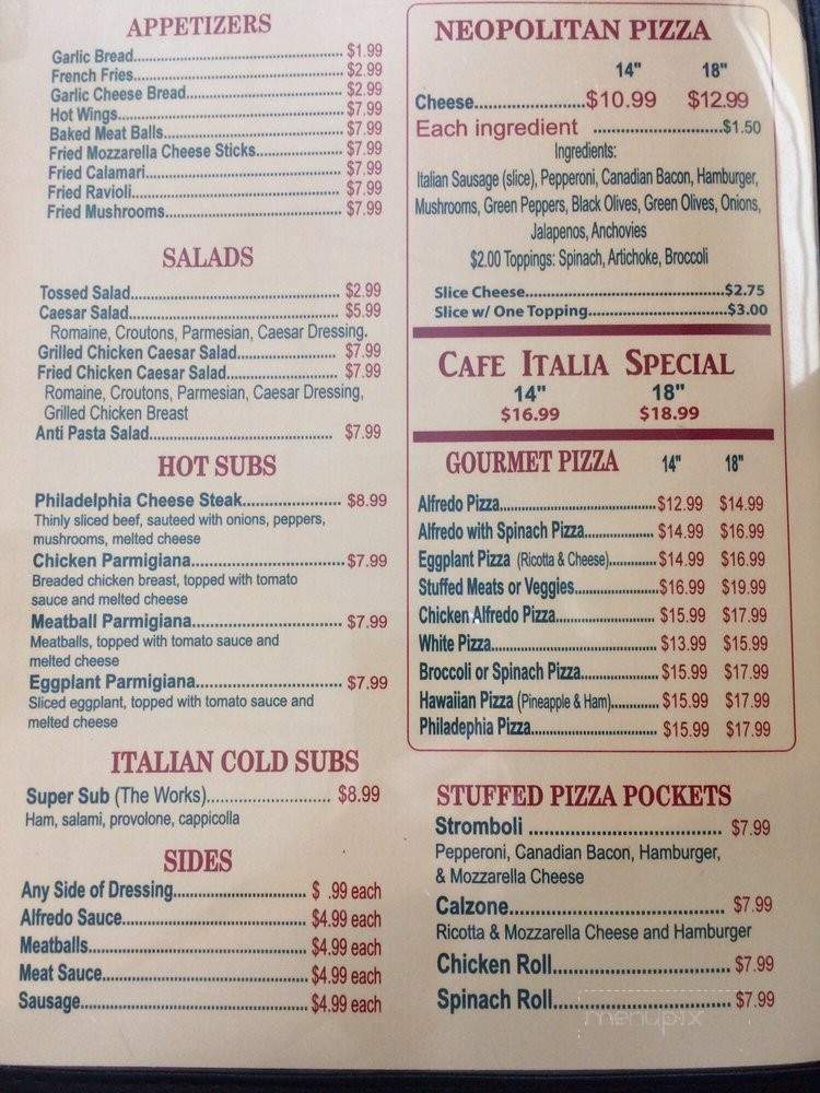 Cafe Italia - Corpus Christi, TX menu_pic