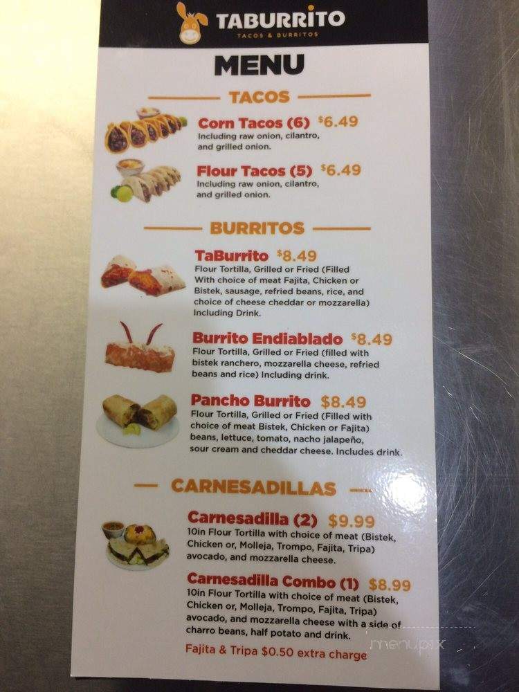 Taburrito - McAllen, TX menu_pic