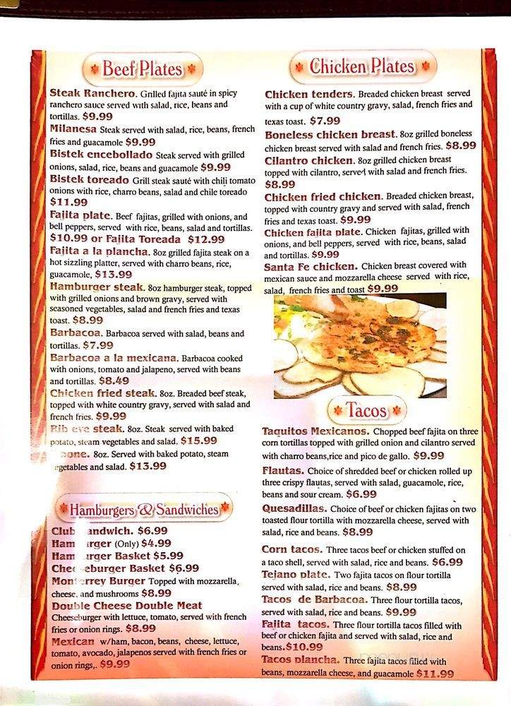 Zamoras' Restaurant - McAllen, TX menu_pic