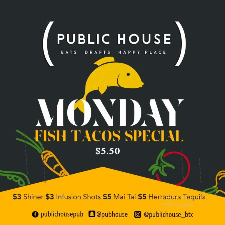 Public House - Brownsville, TX menu_pic
