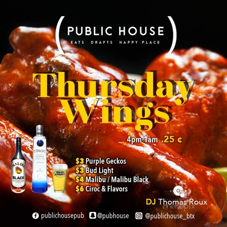Public House - Brownsville, TX menu_pic