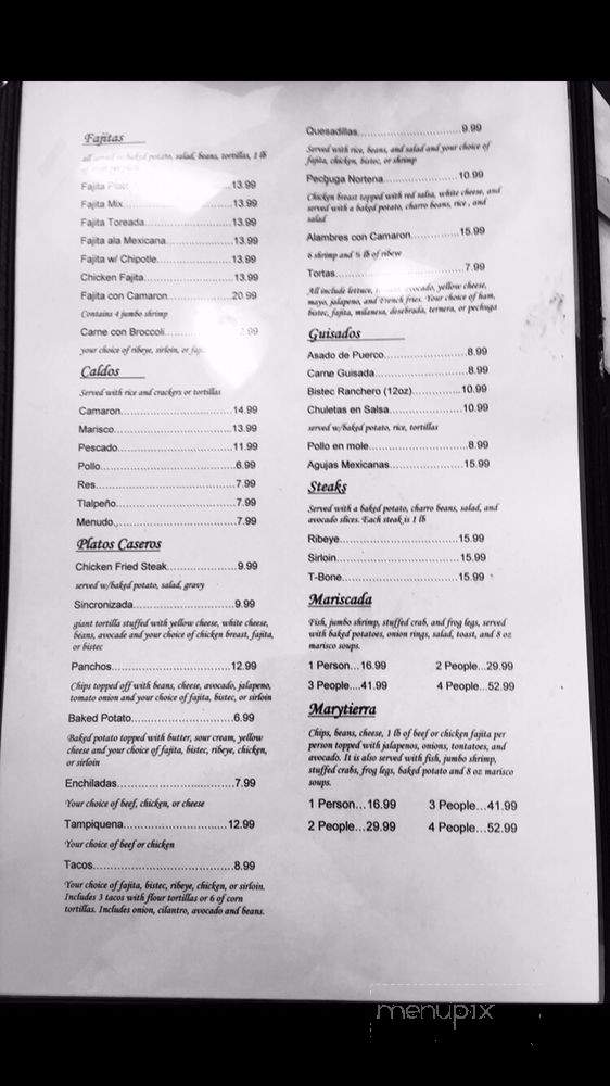 Barillas Restaurant - Edinburg, TX menu_pic