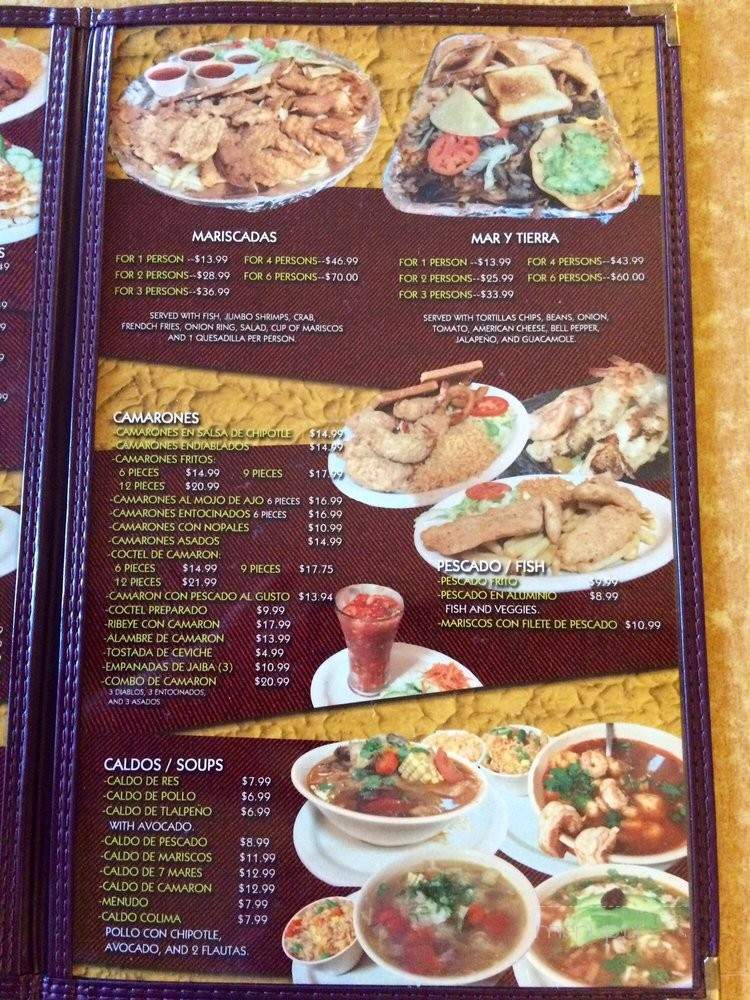 Sarahi Colima's Restaurant - Edinburg, TX menu_pic