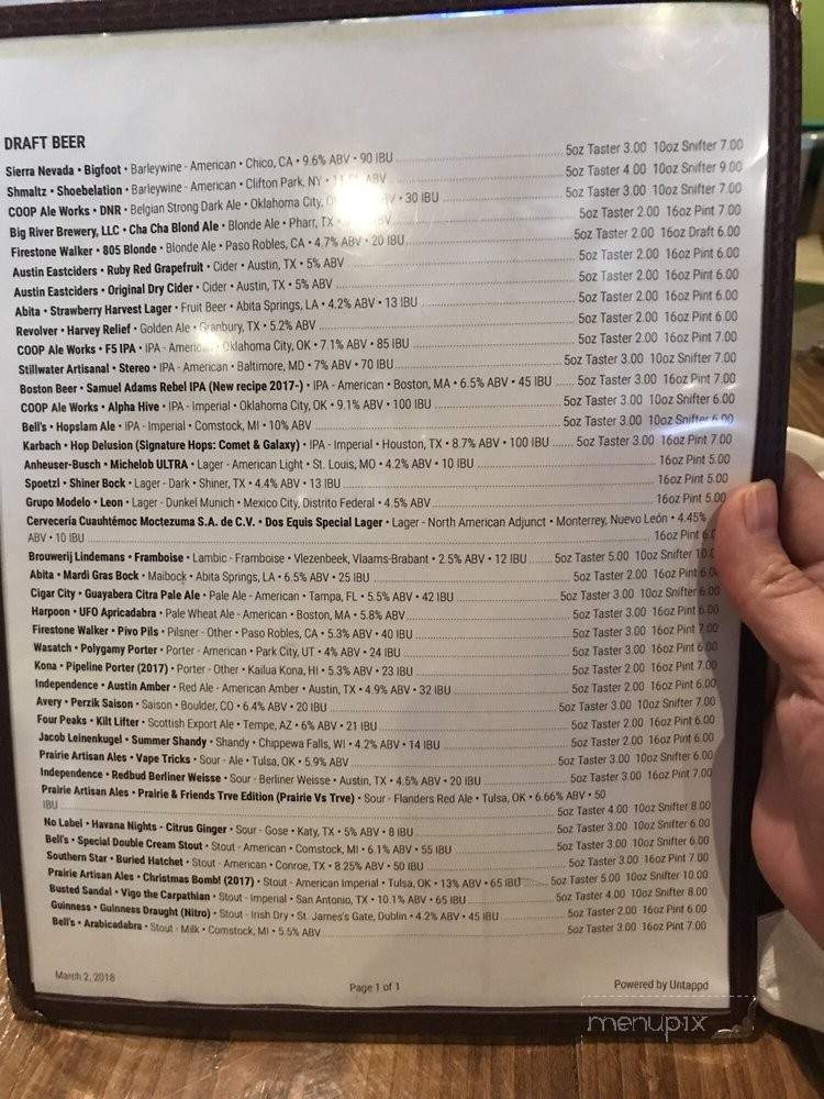 Whistling Duck - Mission, TX menu_pic