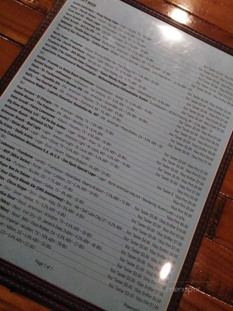 Whistling Duck - Mission, TX menu_pic