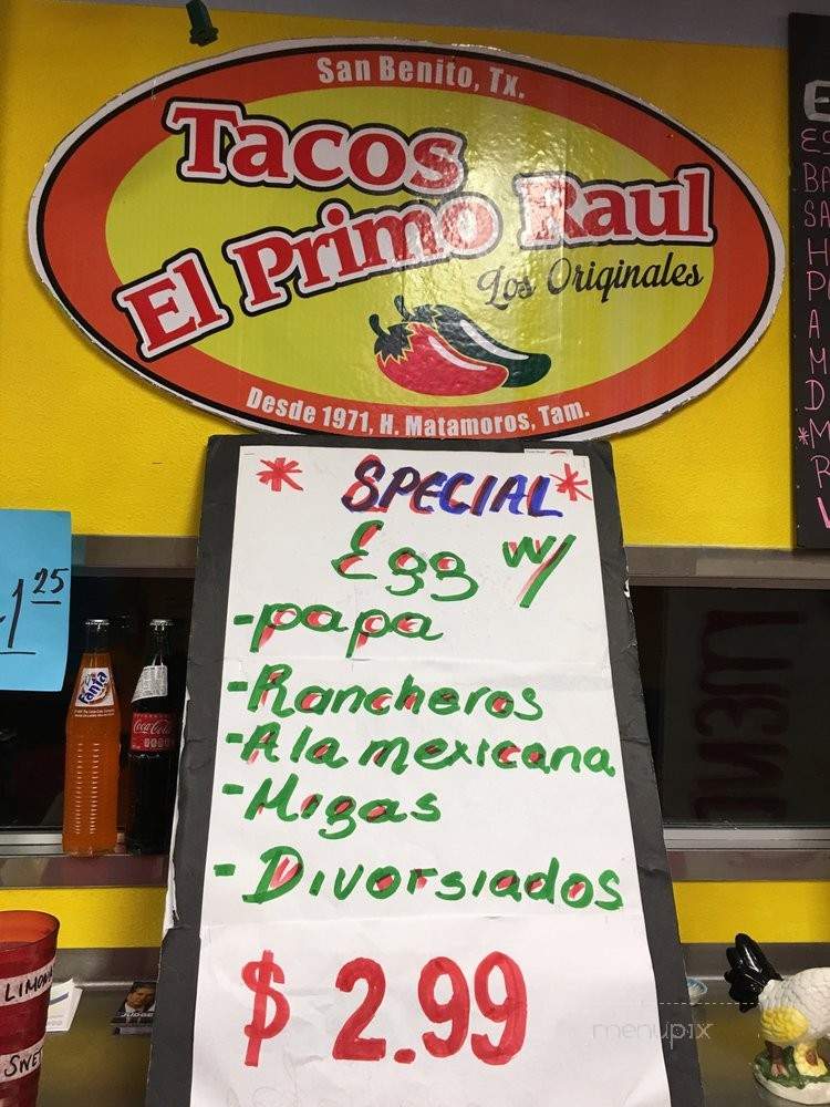 Tacos El Primo Raul - San Benito, TX menu_pic