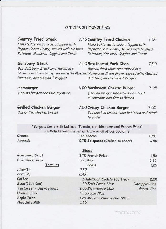 Xavier's Steakhouse & Grill - San Benito, TX menu_pic