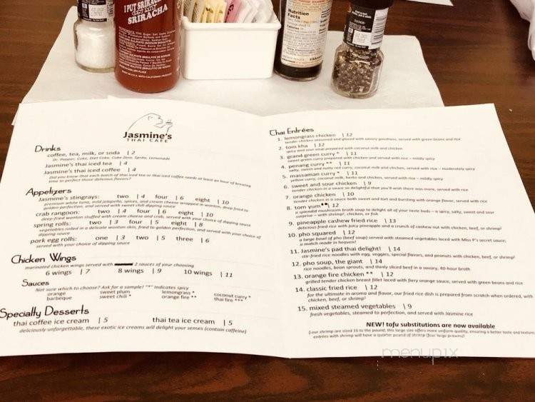 Jasmine's Thai Cafe - Bastrop, TX menu_pic