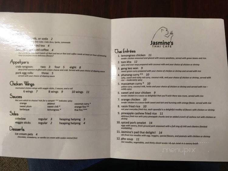 Jasmine's Thai Cafe - Bastrop, TX menu_pic
