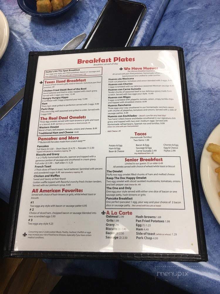 Hutto Hit The Spot Cafe - Hutto, TX menu_pic