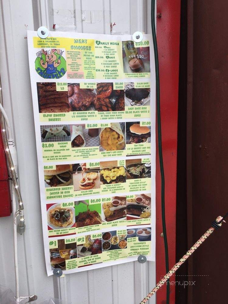 Thumper's BBQ - Lockhart, TX menu_pic