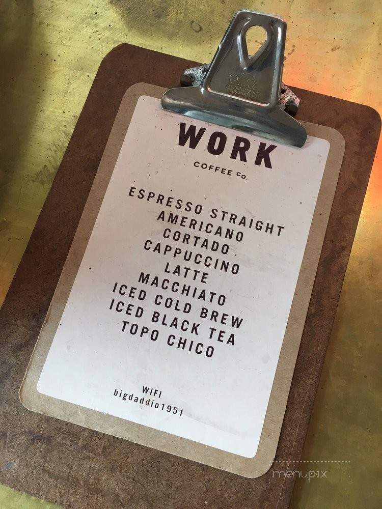 Work Coffee Co - Austin, TX menu_pic