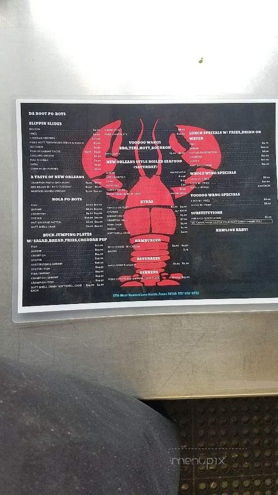 DA Boot Po'boys - Austin, TX menu_pic