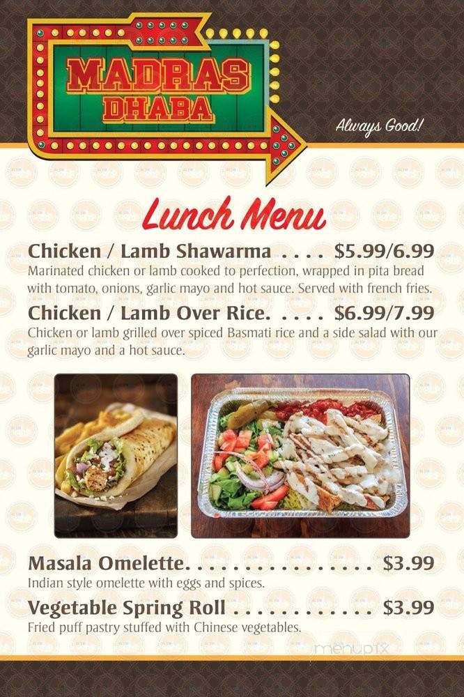 Madras Dhaba - Austin, TX menu_pic