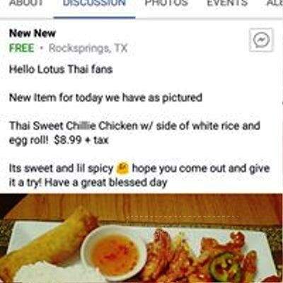 Lotus Thai Cafe - Rocksprings, TX menu_pic