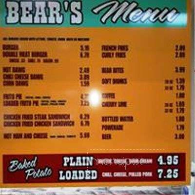 Bear's Burgers And Dawgs - Canyon, TX menu_pic