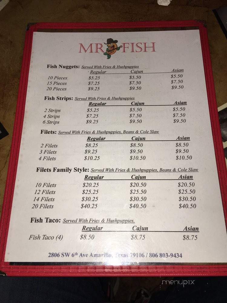 Mr. Fish - Amarillo, TX menu_pic