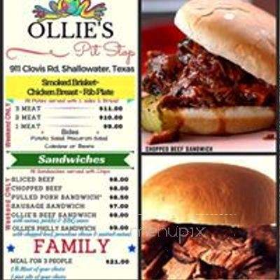 Ollies Pit Stop - Shallowater, TX menu_pic