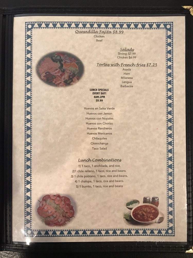 Cinco De Mayo - Lubbock, TX menu_pic