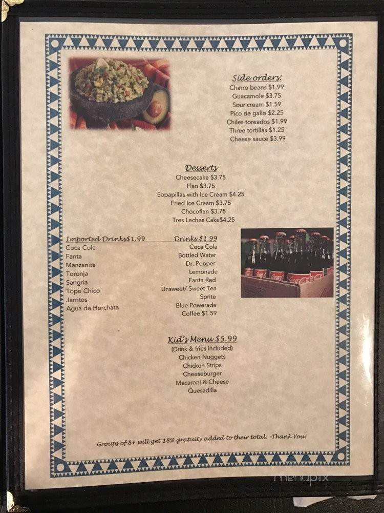 Cinco De Mayo - Lubbock, TX menu_pic