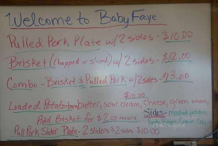 Baby Faye's - McCamey, TX menu_pic