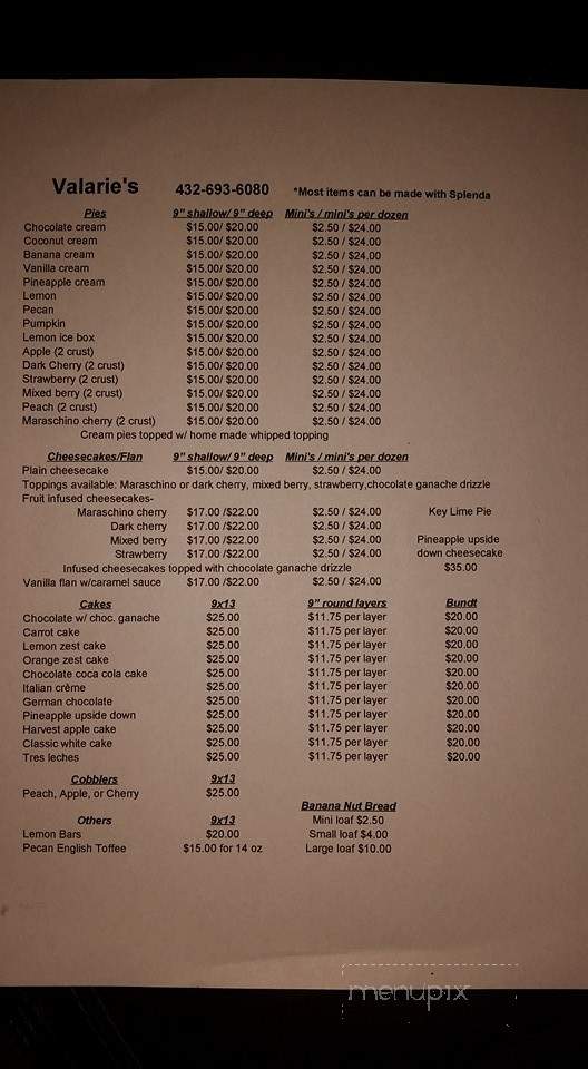 Baby Faye's - McCamey, TX menu_pic