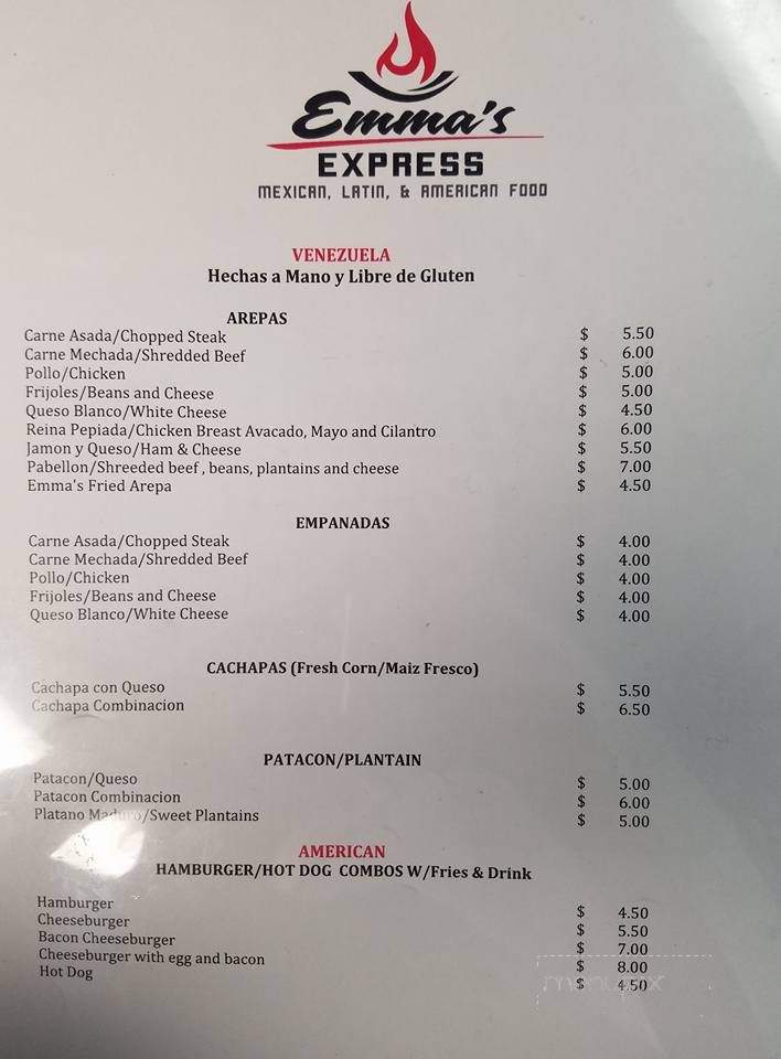 Emma's Express - Odessa, TX menu_pic