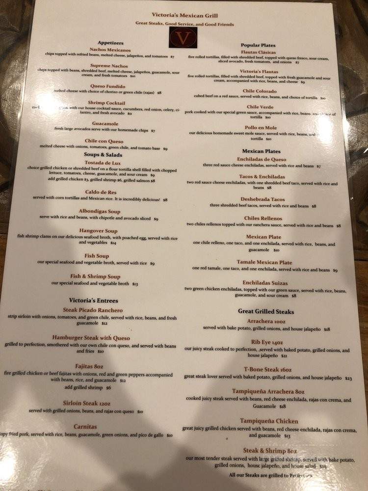 Victorias Mexican Gril - Canutillo, TX menu_pic