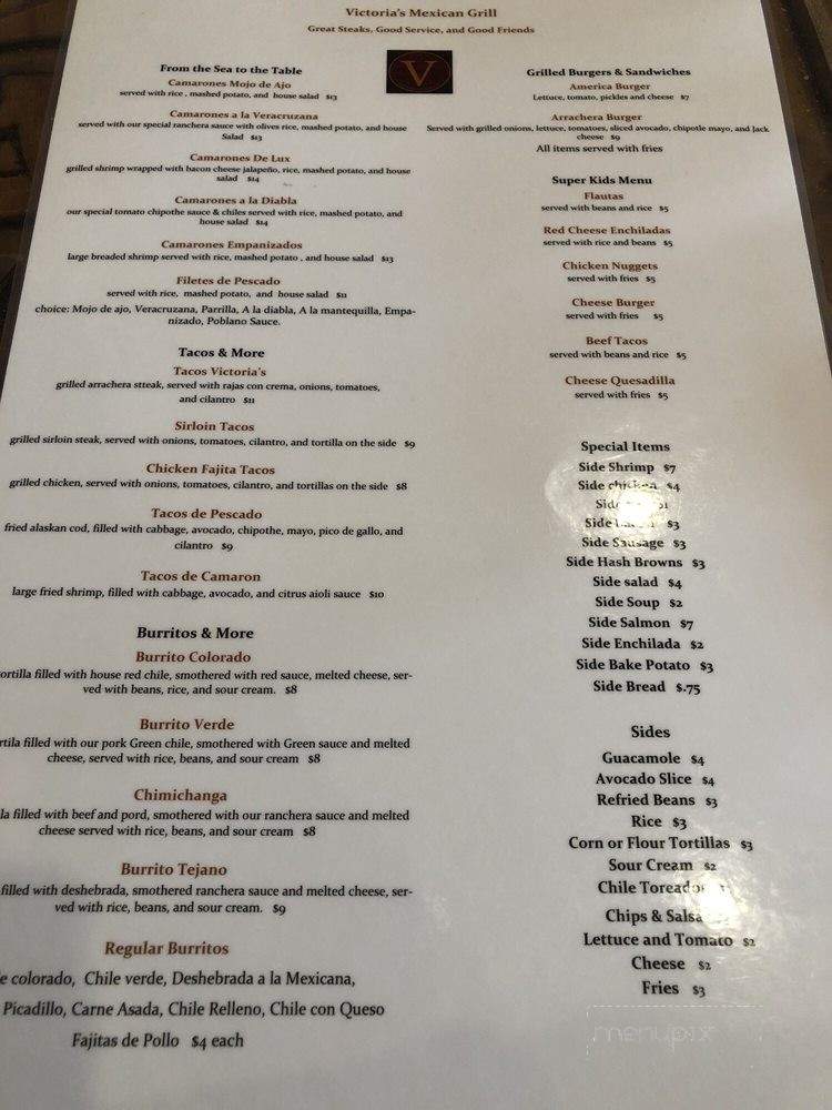 Victorias Mexican Gril - Canutillo, TX menu_pic