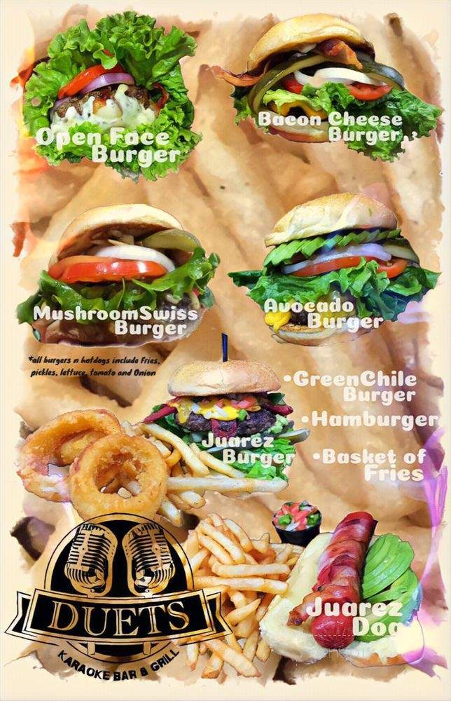 Duets - El Paso, TX menu_pic