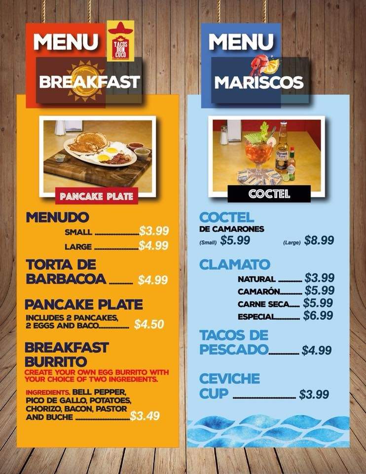 Tacos Don Cuco - El Paso, TX menu_pic