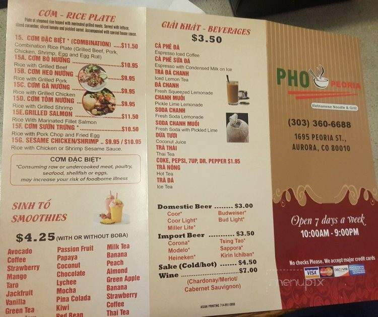 Pho Peoria - Aurora, CO menu_pic