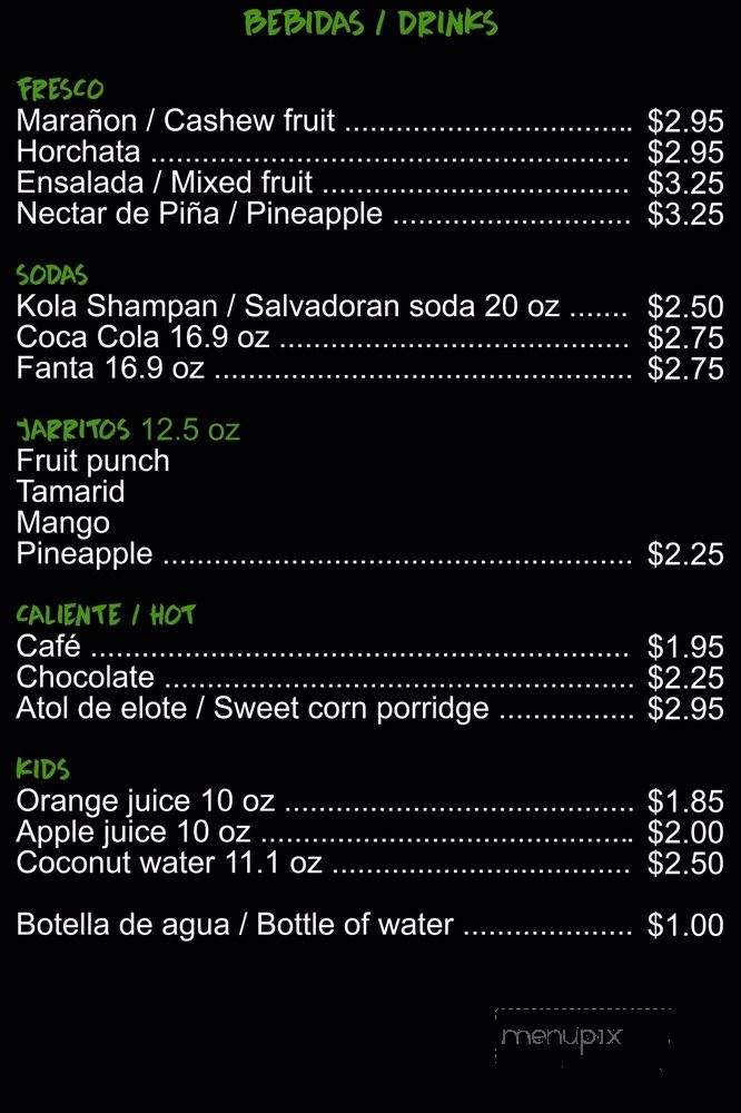 Pupusas Paradise - Aurora, CO menu_pic