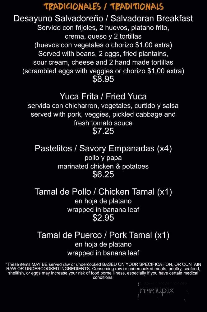 Pupusas Paradise - Aurora, CO menu_pic