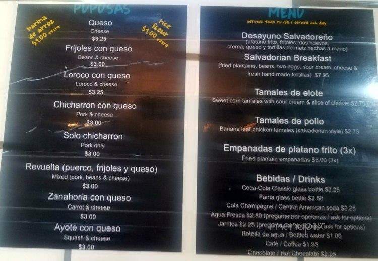 Pupusas Paradise - Aurora, CO menu_pic